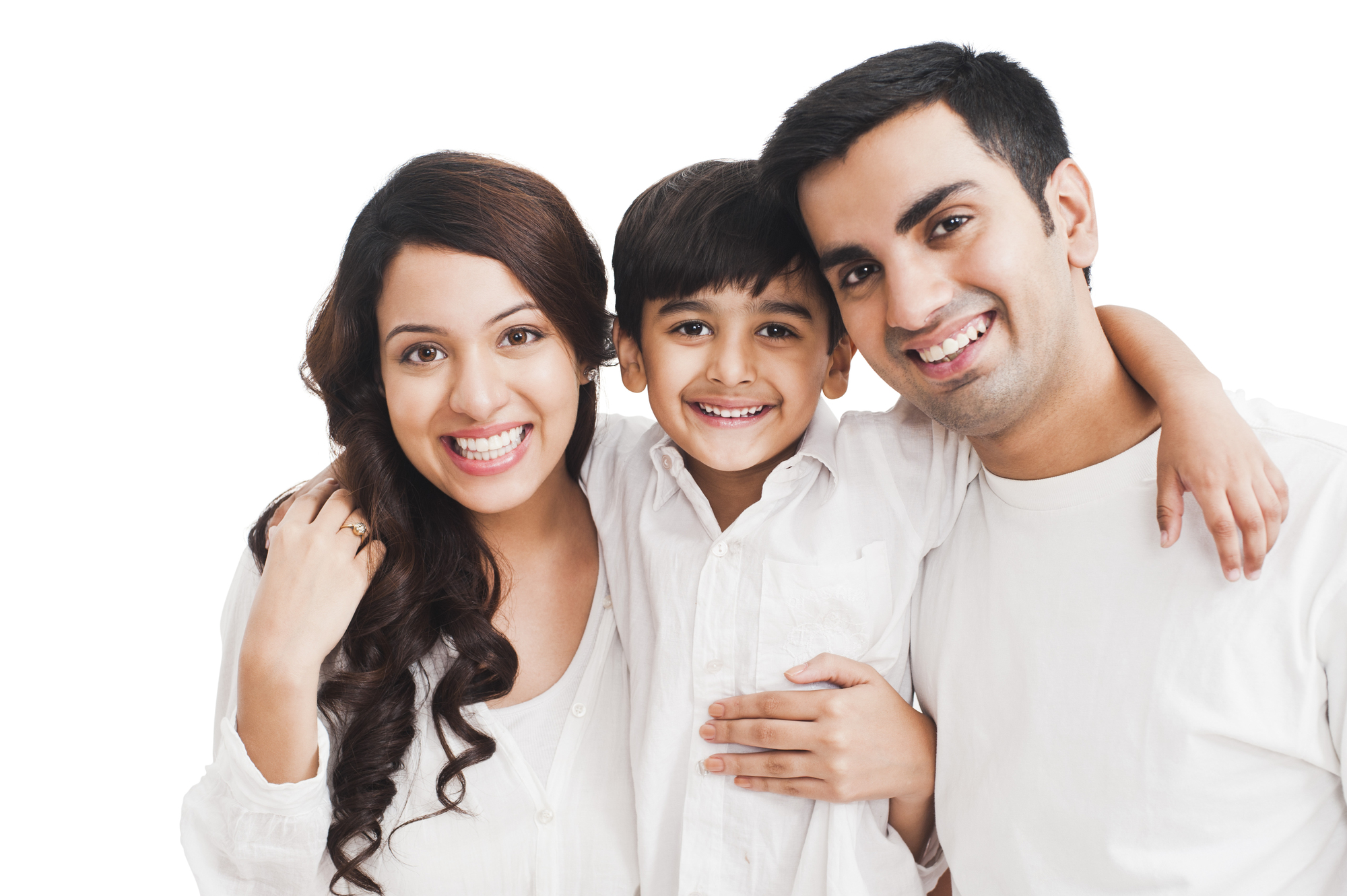 Parents and their child smiling together