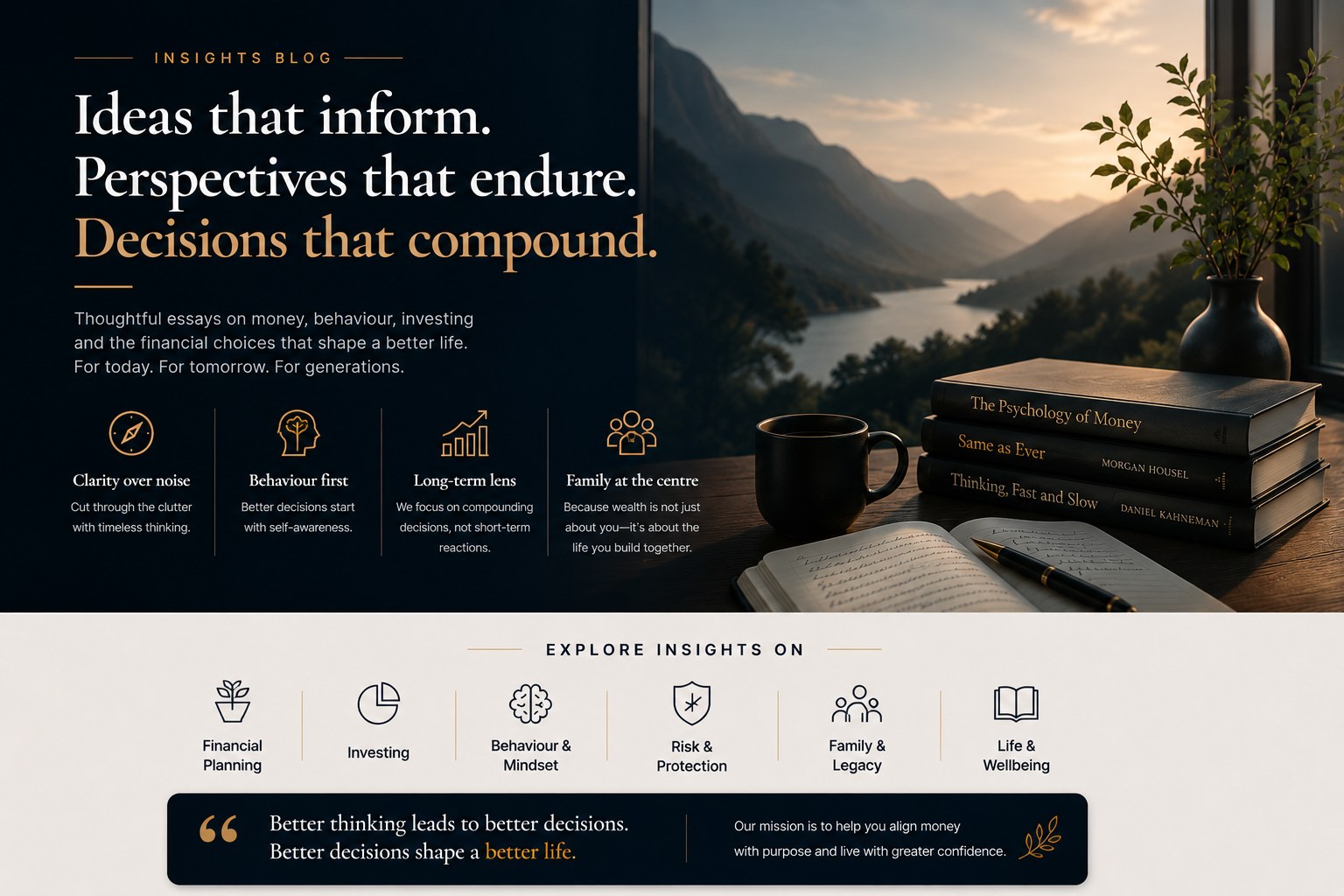 Insights on money, behaviour, investing and family wealth decisions
